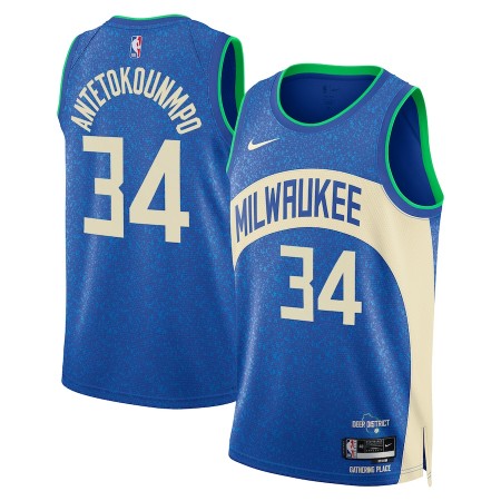 Camiseta Hombre NBA Milwaukee Bucks Giannis Antetokounmpo 2023-24 Nike City Edition Royal Swingman